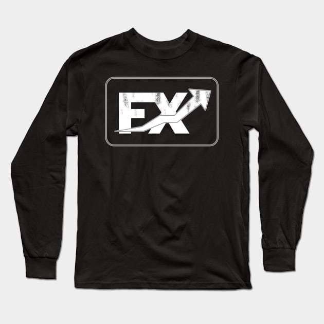 Fx , forex or foreign exchange trading rectangle metal logo Long Sleeve T-Shirt by Guntah